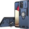 Compatible with 11 F 5G / F25 Pro 5G Bracket Shell,Camera Lens Protection Kickstand Car Mount 2 in 1 Anti-Fall Phone Case Cover Black