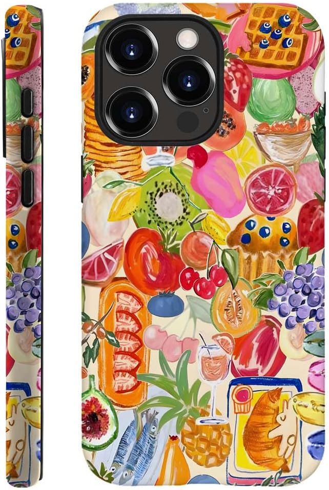 Compatible with for iPhone 14,Fruit Lemon European Summer Collage Phone Case for Girl Women Boy Men,Scratch Resistant Shockproof Cover Case for iPhone 14