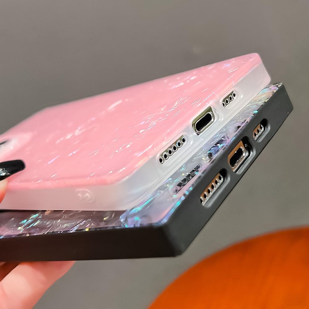 Pearl Pattern Compatible with iPhone 11 Rectangle Edge Case, Slim Soft TPU Silicone Protective Bumper Cases Cover(Pink Pearl,11)