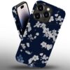 Phone Case Compatible with iPhone 14 Pro Max Case,Hybrid 2 Layer PC Hard Shell + Silicone Protective Case, Vintage Red Cherry Blossom Scratch-Resistant Shockproof Cover for iPhone 14 Pro Max