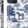 for iPhone 14 Pro Case,HH2 Wild Desert Horse Manor Hybrid 2 Layer Hard Shell Silicone Protective Pattern Design Case