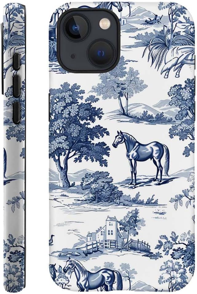 for iPhone 14 Pro Case,HH2 Wild Desert Horse Manor Hybrid 2 Layer Hard Shell Silicone Protective Pattern Design Case