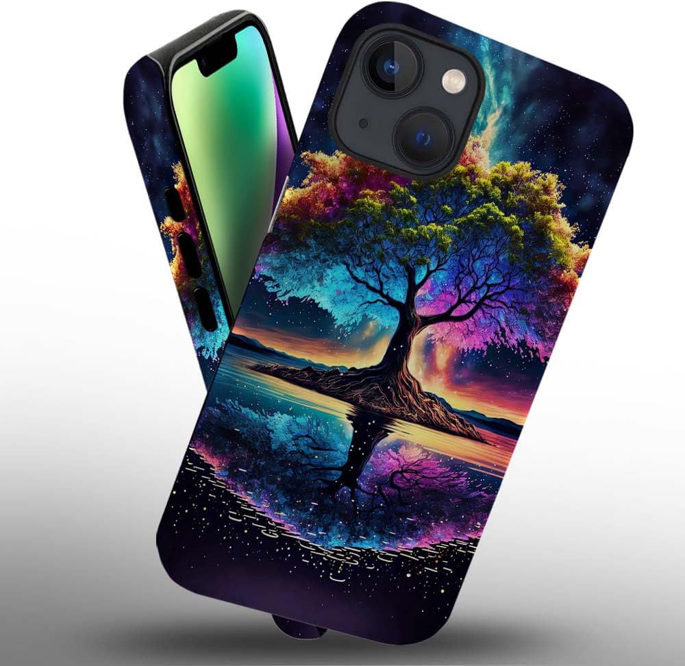 Phone Case Compatible with iPhone 14 Plus Case,Hybrid 2 Layer PC Hard Shell + Silicone Protective Case, White Gold Marble Scratch-Resistant Shockproof Cover for iPhone 14 Plus