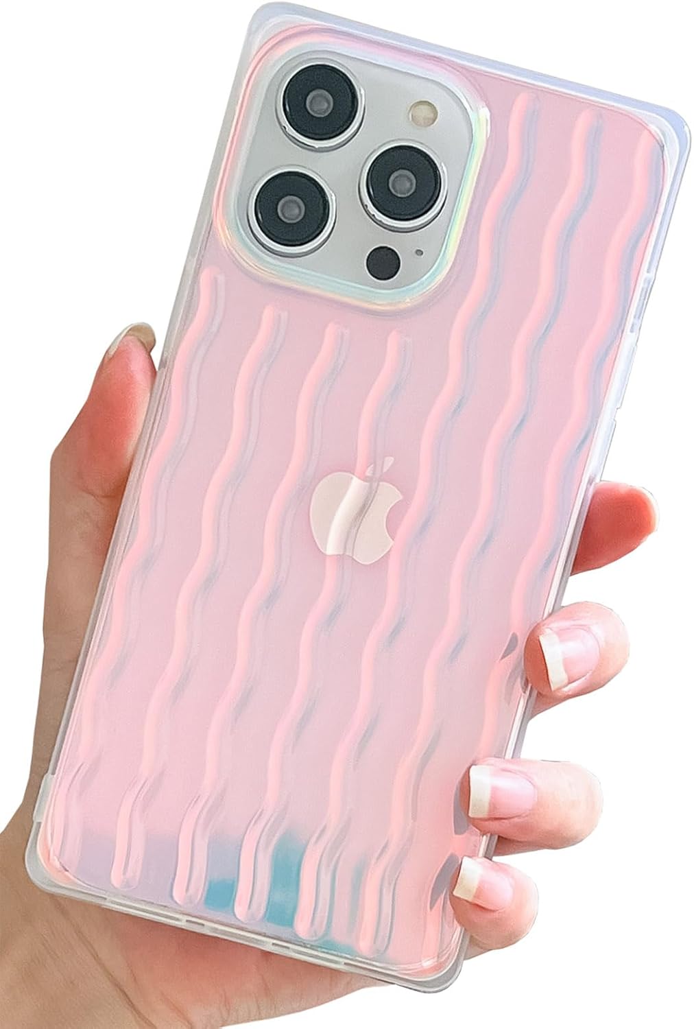 Pearl Pattern Compatible with iPhone 11 Rectangle Edge Case, Slim Soft TPU Silicone Protective Bumper Cases Cover(Pink Pearl,11)