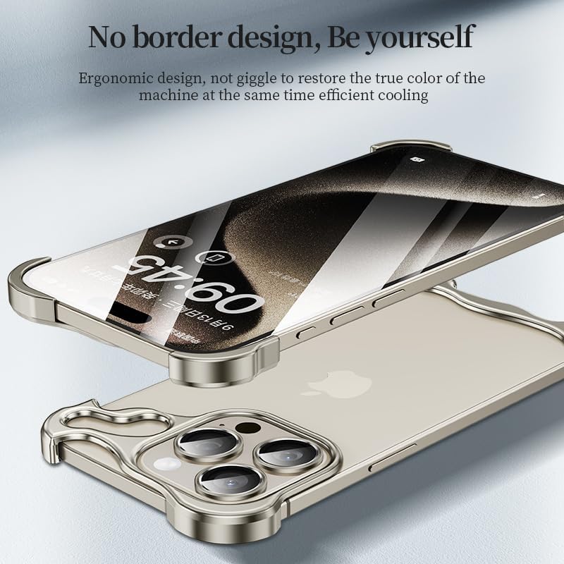 Series Designed for iPhone Case,Minimalist Protective Shock Absorption Aerospace Grade Aluminum Shells & Elastomer Inlays Easy Fit,Shockproof Bumper Cover (Black,iPhone 15 Pro Max)
