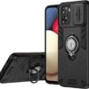 Compatible with 11 F 5G / F25 Pro 5G Bracket Shell,Camera Lens Protection Kickstand Car Mount 2 in 1 Anti-Fall Phone Case Cover Black