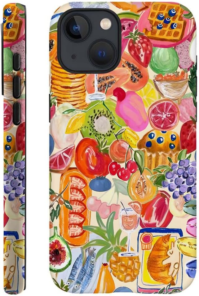 Compatible with for iPhone 14,Fruit Lemon European Summer Collage Phone Case for Girl Women Boy Men,Scratch Resistant Shockproof Cover Case for iPhone 14