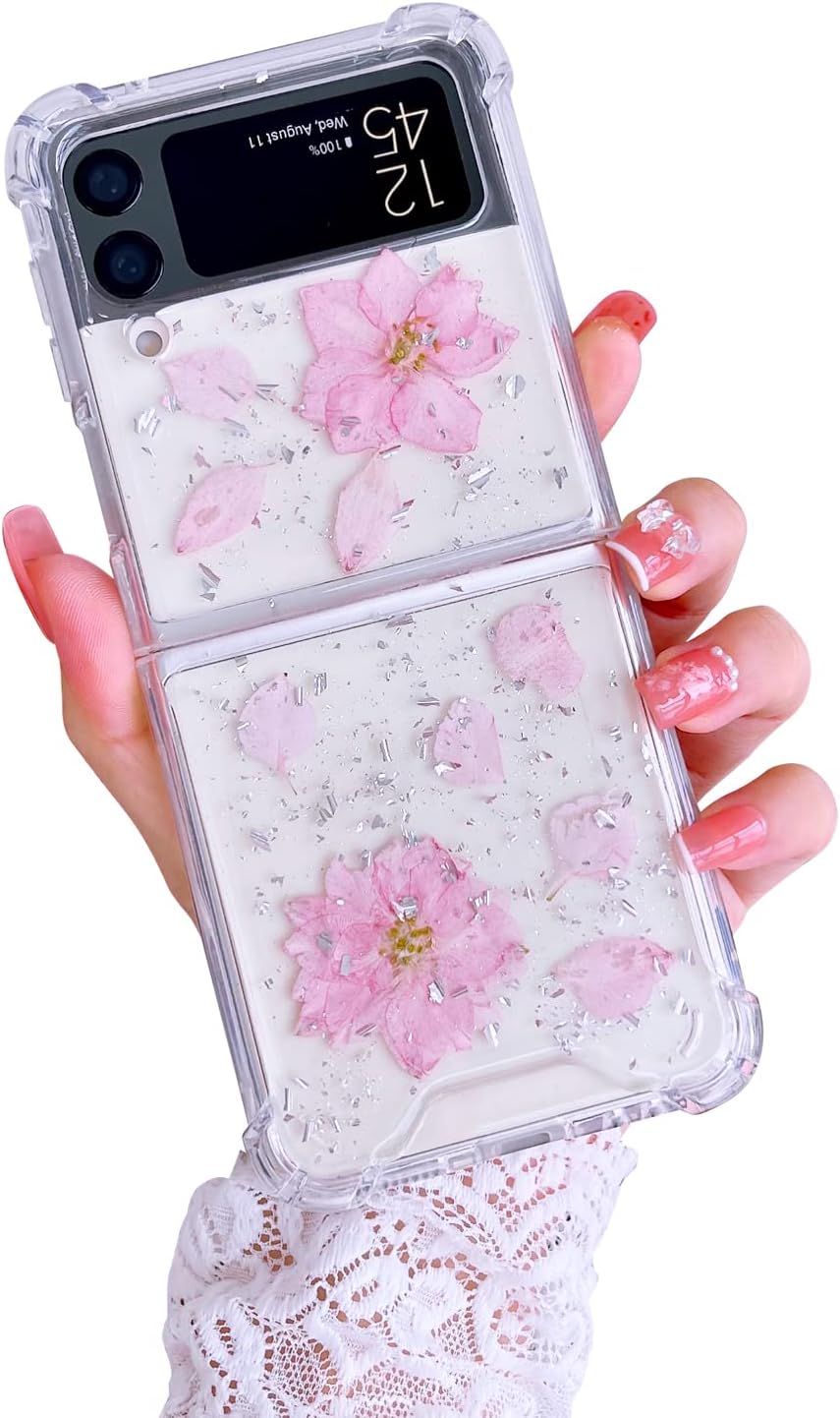 61nkivSQZ-L._AC_SL1500 Compatible with Galaxy Flip 6 Case Women Girls Flexible TPU Sequin Sparkle Glitter Shockproof Protective Phone Cover for Galaxy Z Flip 6 (Shell Colorful)