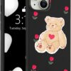 for iPhone 13 Case, Cute Kawaii Panda Pink Liquid Silicone Slim Fit Soft Gel Rubber Protective Phone Cover for Women Girls