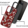 Phone Case Compatible with iPhone 14 Pro Max Case,Hybrid 2 Layer PC Hard Shell + Silicone Protective Case, Vintage Red Cherry Blossom Scratch-Resistant Shockproof Cover for iPhone 14 Pro Max