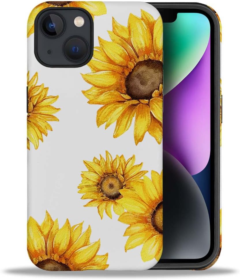 Phone Case Compatible with iPhone 14 Plus Case,Hybrid 2 Layer PC Hard Shell + Silicone Protective Case, White Gold Marble Scratch-Resistant Shockproof Cover for iPhone 14 Plus