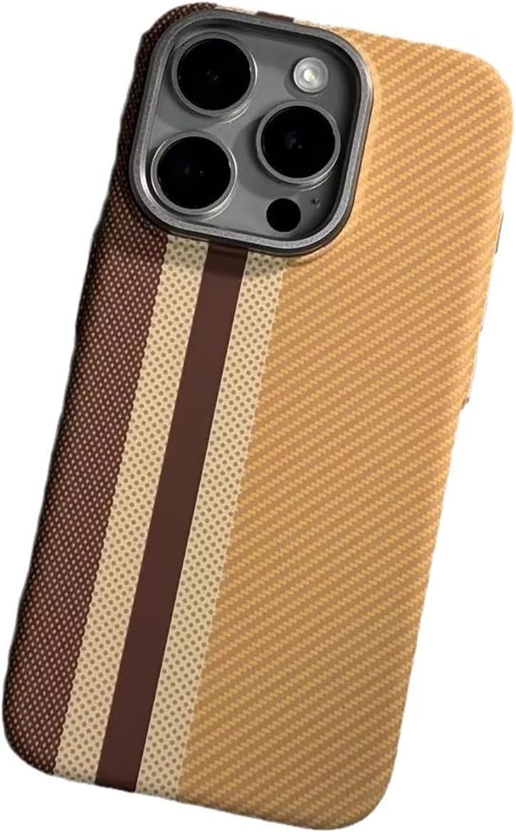 Suitable for IPhone15ProMax Mobile Phone Case Kevlar Pattern Magnetic Hard Shell Carbon Fiber Pattern Anti-Fall Protective Cover (Multicolor,iPhone 15 Pro Max)