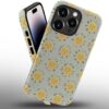 Phone Case Compatible with iPhone 14 Pro Max Case,Hybrid 2 Layer PC Hard Shell + Silicone Protective Case, Vintage Red Cherry Blossom Scratch-Resistant Shockproof Cover for iPhone 14 Pro Max