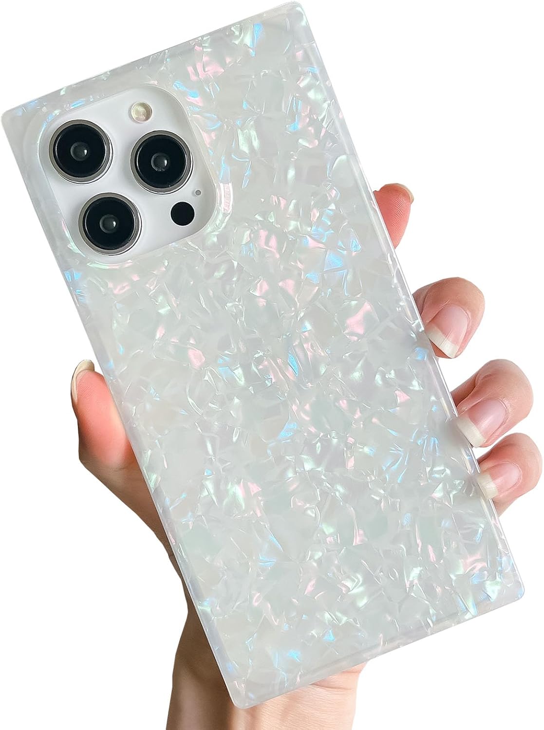 Pearl Pattern Compatible with iPhone 11 Rectangle Edge Case, Slim Soft TPU Silicone Protective Bumper Cases Cover(Pink Pearl,11)