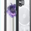for Phone 2 Case,with Tempered Glass Film,Transparent Acrylic Back Shell Colored TPU,Shockproof Bumper,Protective Phone Cover for Phone 2,Black