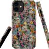 Compatible with for iPhone 15,Spooky Ghosts On Bookshelf Halloween Phone Case for iPhone 15,Scratch Resistant Hybrid 2-Layer Hard Shell Bright Phone Case