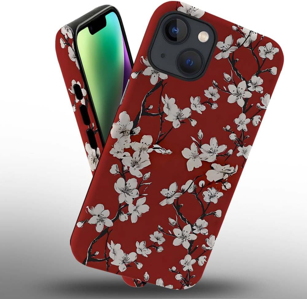 Phone Case Compatible with iPhone 14 Plus Case,Hybrid 2 Layer PC Hard Shell + Silicone Protective Case, White Gold Marble Scratch-Resistant Shockproof Cover for iPhone 14 Plus