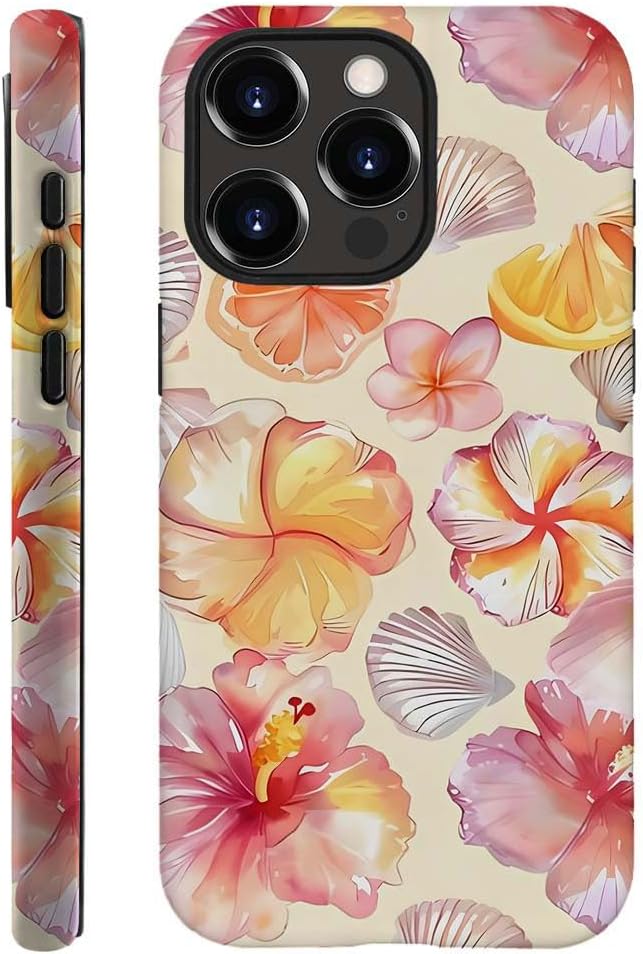 Compatible with for iPhone 14 Pro Max,Watercolor Floral Shell Phone Case for Girl Women Boy Men,Scratch Resistant Shockproof Cover Case for iPhone 14 Pro Max