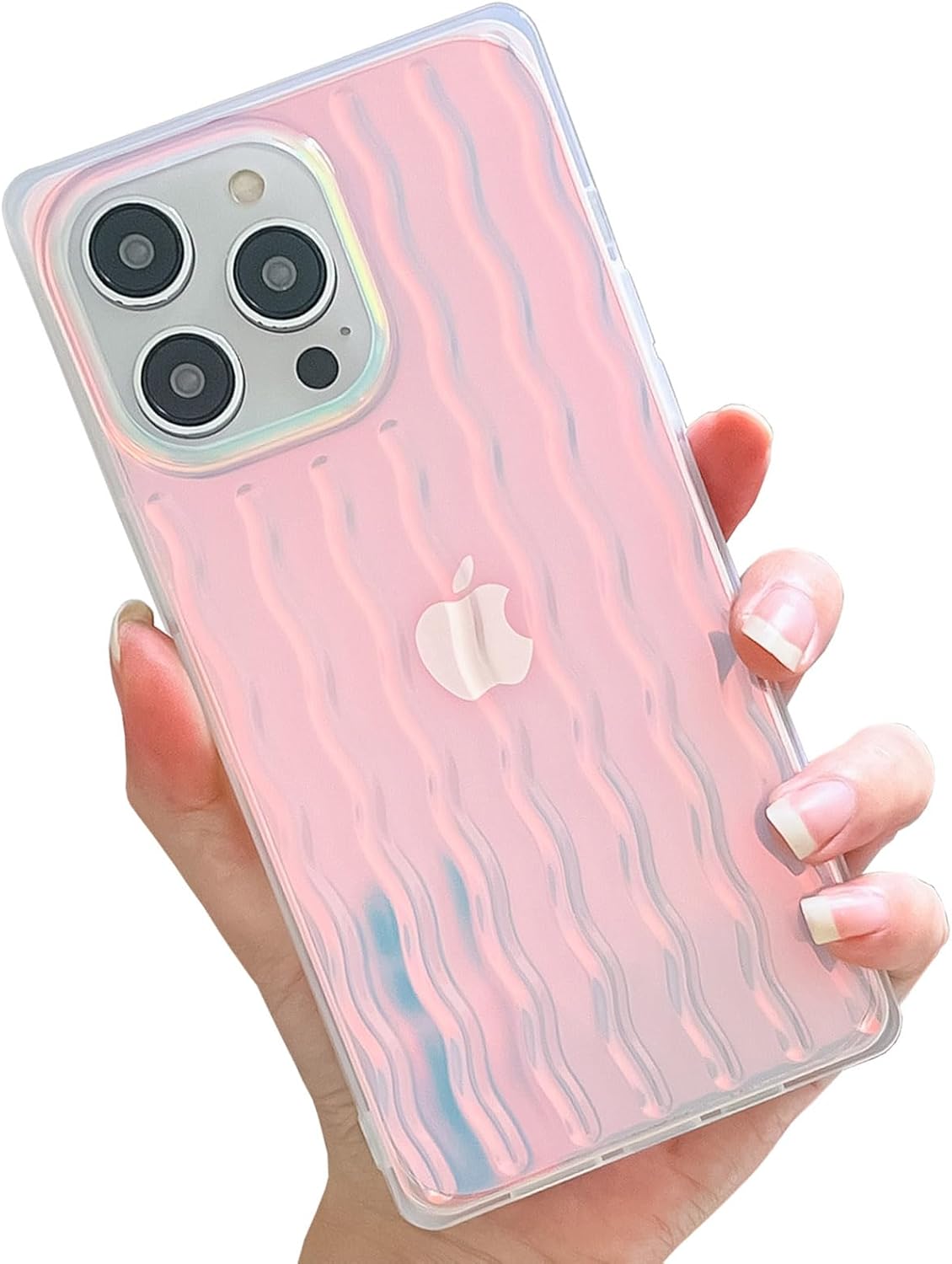 Pearl Pattern Compatible with iPhone 11 Rectangle Edge Case, Slim Soft TPU Silicone Protective Bumper Cases Cover(Pink Pearl,11)