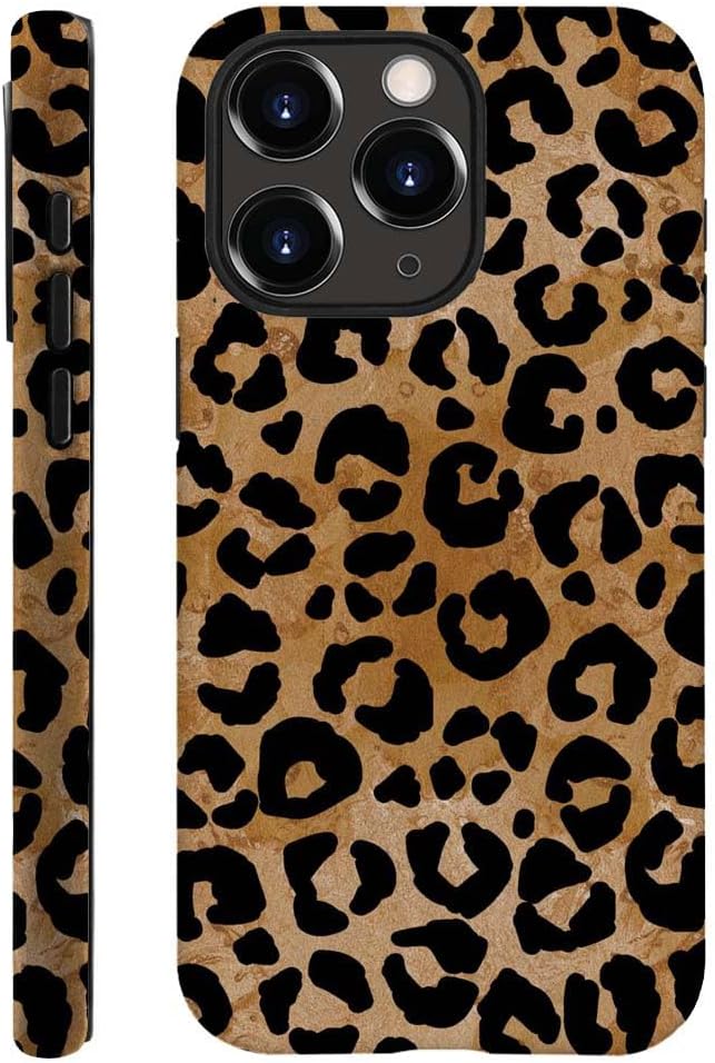 for iPhone 11 Case,HH2 Cheetah Print Leopard Hybrid 2 Layer Hard Shell Design Pattern Protective Silicone Case