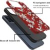 Phone Case Compatible with iPhone 14 Pro Max Case,Hybrid 2 Layer PC Hard Shell + Silicone Protective Case, Vintage Red Cherry Blossom Scratch-Resistant Shockproof Cover for iPhone 14 Pro Max