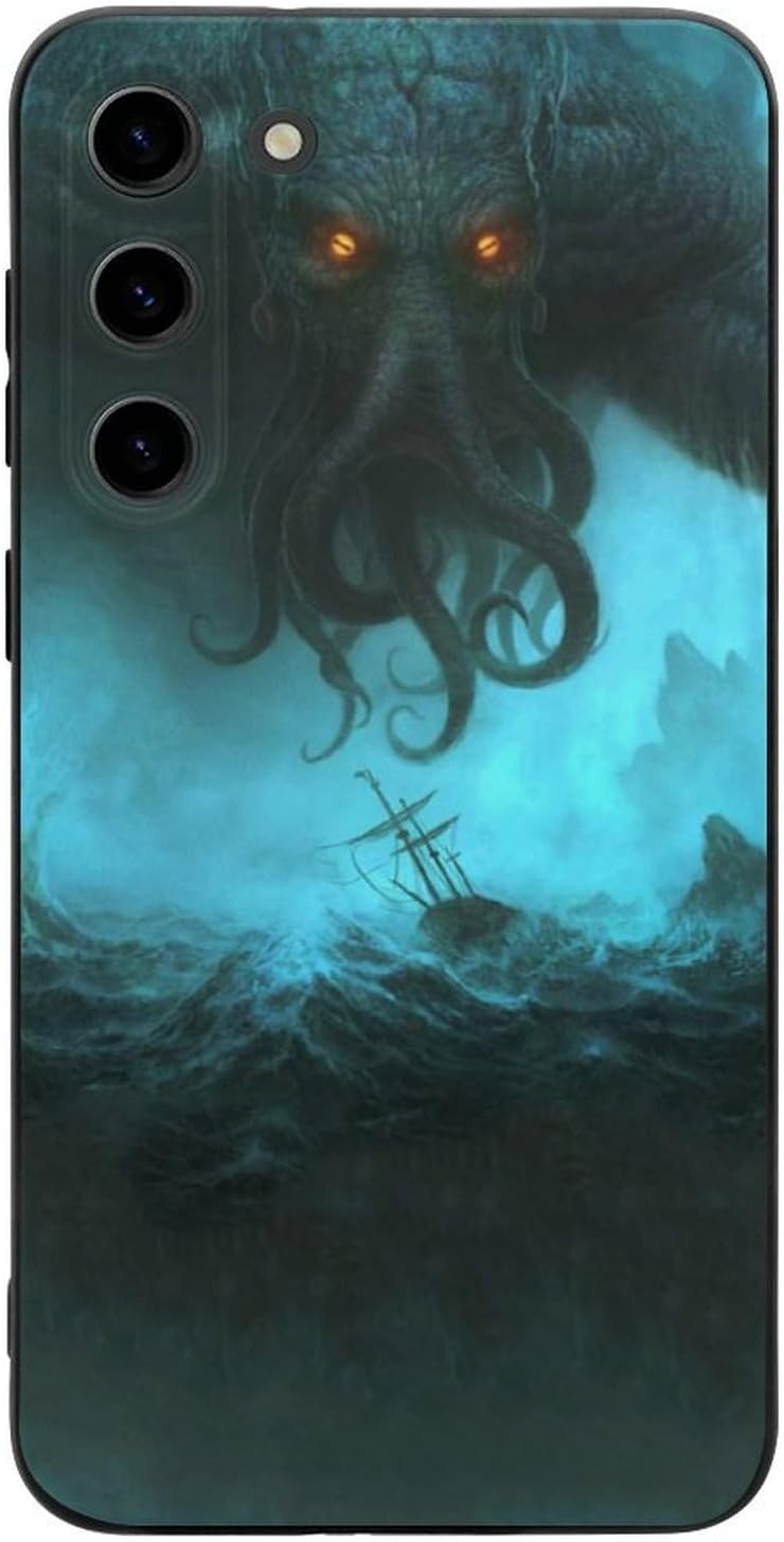 61xEEWF_w7L._AC_SL1500 Cthulhu in Deep Ocean Protective Phone Case Ultra Slim Case Shockproof Phone Cover Shell Compatible with Galaxy Samsung S23 S23 Plus S23 Ultra