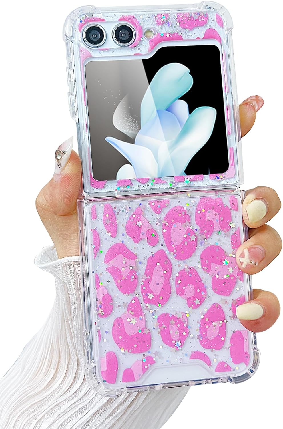 710SKOHLtOL._AC_SL1500 Compatible with Galaxy Flip 6 Case Women Girls Flexible TPU Sequin Sparkle Glitter Shockproof Protective Phone Cover for Galaxy Z Flip 6 (Shell Colorful)