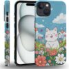 case Compatible with iPhone 13, Dark Blue Steed and Cactus Mix Two Layers of Protective Hard Shell Clear Design and dust-Proof. Suitable for iPhone 13