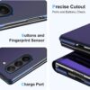 Galaxy Z Fold 6 Cover Cases Compatible with Samsung Z Fold 6 Flip Cell Phone Case Clear View Mirror Flip Cover PU Leather with Kickstand Protective Cover for Samsung Galaxy Z Fold 6 (Purple)