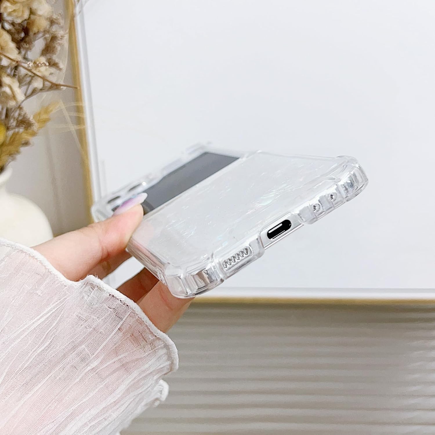 716q34MhvTL._AC_SL1500 Compatible with Galaxy Flip 6 Case Women Girls Flexible TPU Sequin Sparkle Glitter Shockproof Protective Phone Cover for Galaxy Z Flip 6 (Shell Colorful)