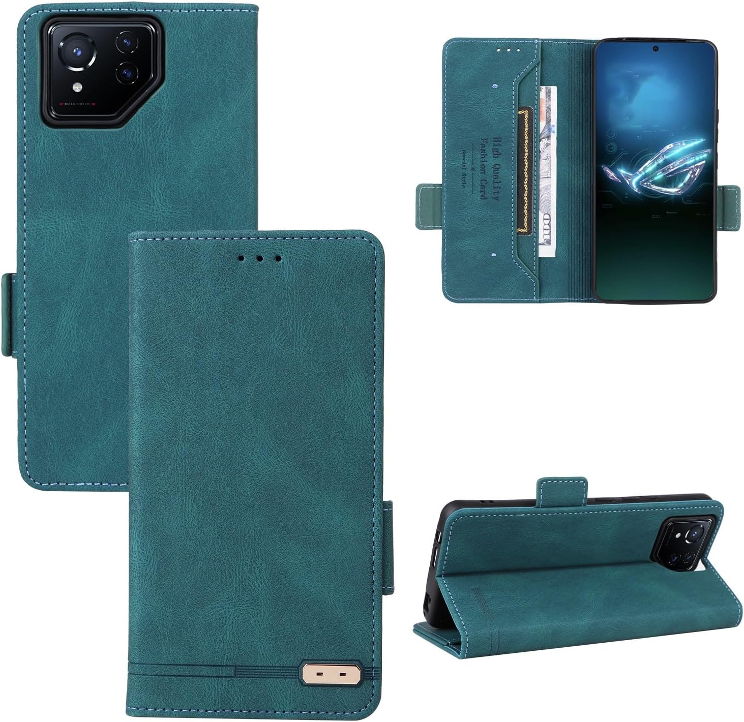 Cell Phone Flip Case Cover Compatible with Phone 8/ROG Phone 8 Pro Wallet Case,PU Leather Flip Folio Case with Card Holders [Shockproof TPU Inner Shell] Phone Cover, Magnetic Closure Protecti