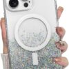 for iPhone 14 Pro Max Case, Sparkly Glitter Bling Back, Magnetic Support for Shockproof Case, Crystal and Clear High-Duty Protection for iPhone 14 Pro Max Case -Glitter Crystal