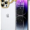 Metal Frameles Phone Case Compatible with iPhone 13 Pro Phone Case, Minimalist Protective, Shock Absorption, Aerospace Grade Aluminum Frameles Shells Screen Protective (Metal Gold)