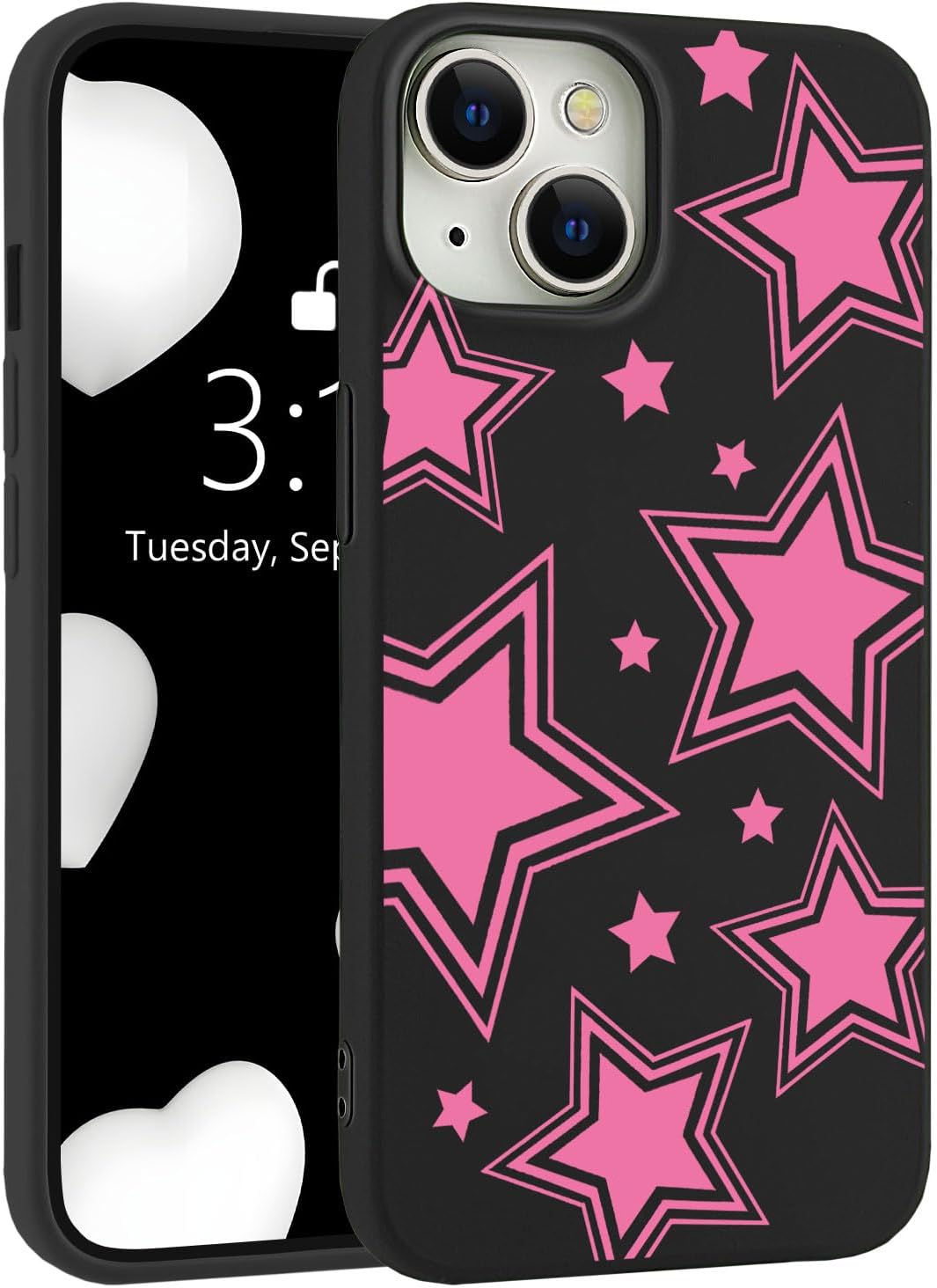 for iPhone 13 Case, Cute Kawaii Panda Pink Liquid Silicone Slim Fit Soft Gel Rubber Protective Phone Cover for Women Girls
