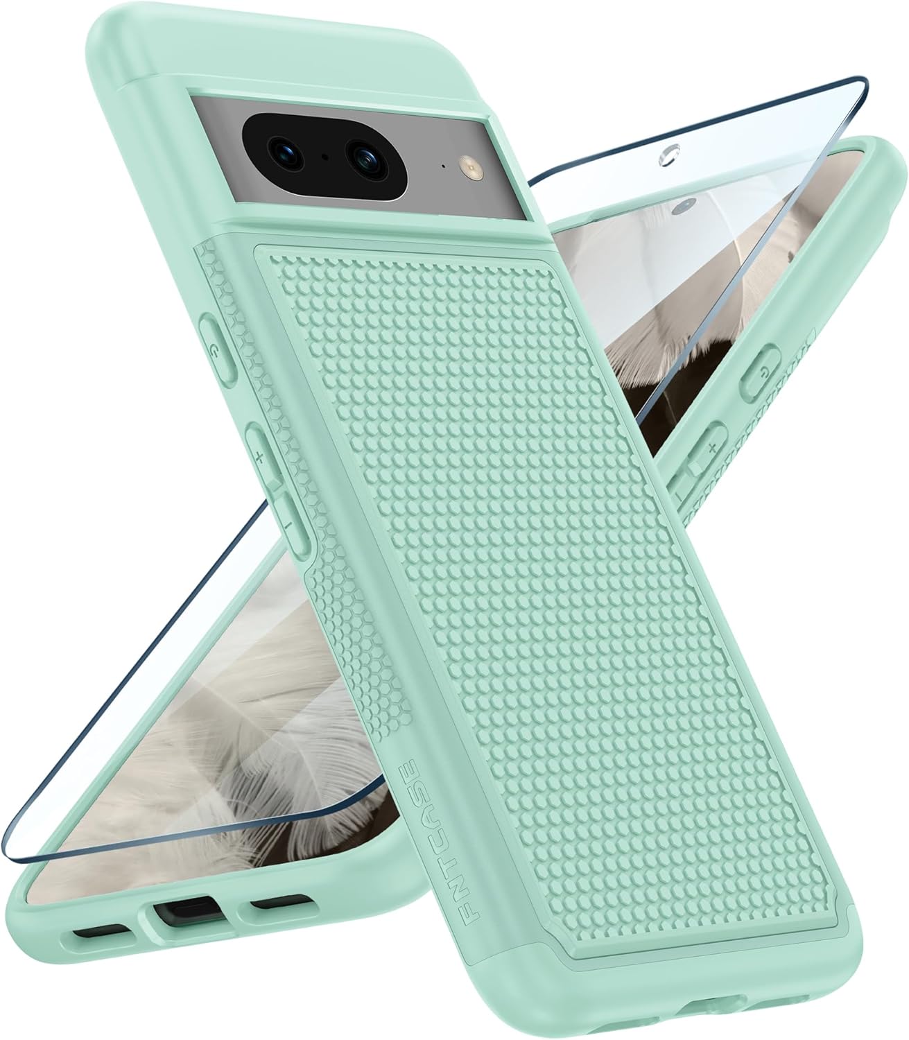 Google Pixel 8 Case: Dual Layer Durable Shockproof Protective Cell Phone Cover with Hybrid Matte Textured Shell | Heavy Duty Military Grade Rugged Drop Protection Bumper Tough Cases