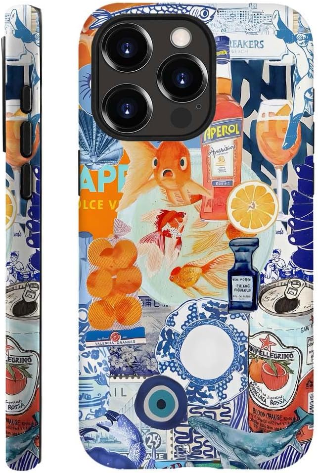 Compatible with for iPhone 14,Fruit Lemon European Summer Collage Phone Case for Girl Women Boy Men,Scratch Resistant Shockproof Cover Case for iPhone 14