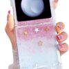71B732d_9ZL._AC_SL1500 Compatible with Galaxy Flip 6 Case Women Girls Flexible TPU Sequin Sparkle Glitter Shockproof Protective Phone Cover for Galaxy Z Flip 6 (Shell Colorful)