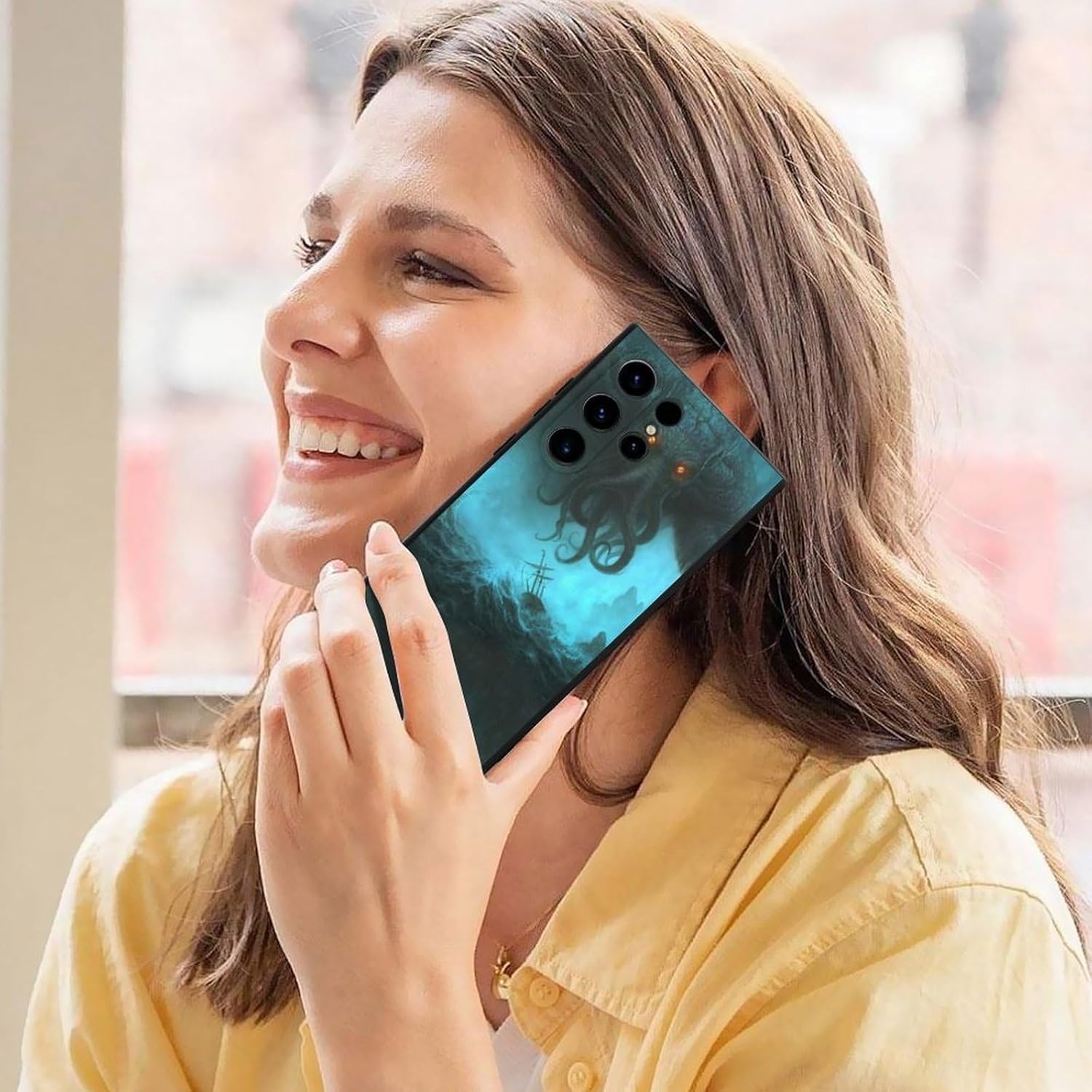 71BcRufKHZL._AC_SL1500 Cthulhu in Deep Ocean Protective Phone Case Ultra Slim Case Shockproof Phone Cover Shell Compatible with Galaxy Samsung S23 S23 Plus S23 Ultra