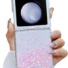 71BiXEOuPaL._AC_SL1500 Compatible with Galaxy Flip 6 Case Women Girls Flexible TPU Sequin Sparkle Glitter Shockproof Protective Phone Cover for Galaxy Z Flip 6 (Shell Colorful)