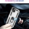 Innovatemee for iPhone 15 Case, Full Body Heavy Duty Rugged Shockproof Protective Phone Cover with Kickstand Military Grade Protection Shell for iPhone 15 Silver
