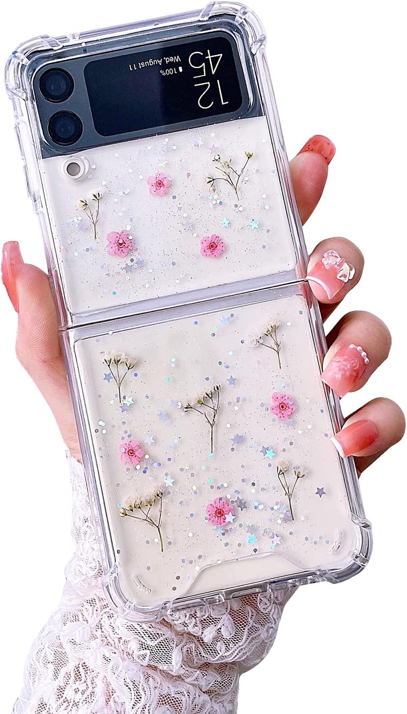 71K7rsuAqQL._AC_SL1500 Compatible with Galaxy Flip 6 Case Women Girls Flexible TPU Sequin Sparkle Glitter Shockproof Protective Phone Cover for Galaxy Z Flip 6 (Shell Colorful)