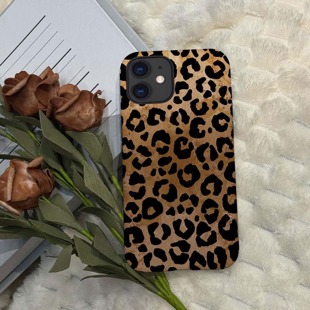 for iPhone 11 Case,HH2 Cheetah Print Leopard Hybrid 2 Layer Hard Shell Design Pattern Protective Silicone Case
