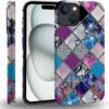 case Compatible with iPhone 13, Dark Blue Steed and Cactus Mix Two Layers of Protective Hard Shell Clear Design and dust-Proof. Suitable for iPhone 13