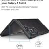 Foluu Case for Samsung Galaxy Z Fold 6, with Front Built-in Screen Protector, PU Leather + Hard PC Shell Ultra Thin Slim Durable Protective Phone Cover for Samsung Galaxy Z Fold6 5G 2024 (Black)