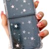 71Orb1UPWkL._AC_SL1500 Compatible with Galaxy Flip 6 Case Women Girls Flexible TPU Sequin Sparkle Glitter Shockproof Protective Phone Cover for Galaxy Z Flip 6 (Shell Colorful)