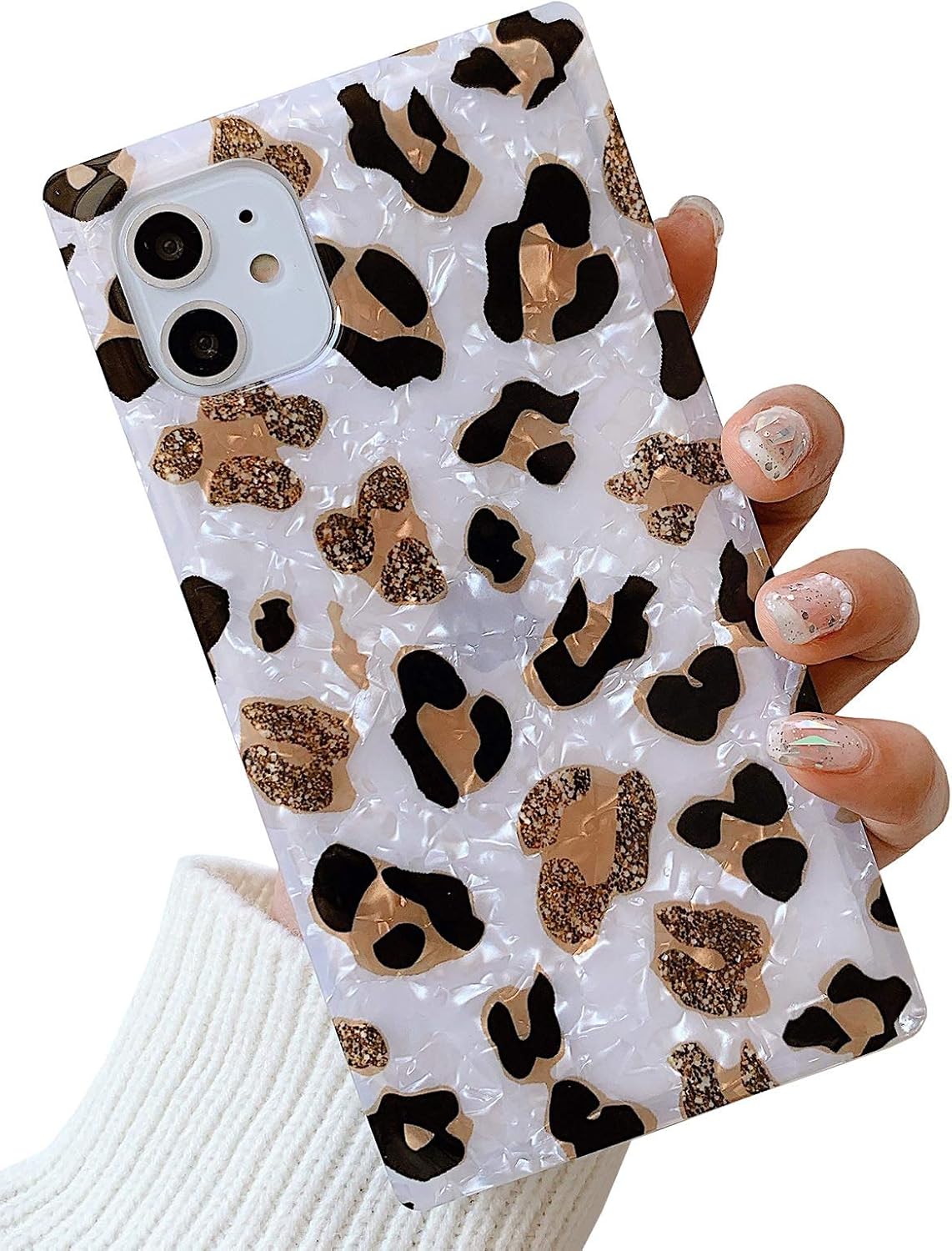 Pearl Pattern Compatible with iPhone 11 Rectangle Edge Case, Slim Soft TPU Silicone Protective Bumper Cases Cover(Pink Pearl,11)