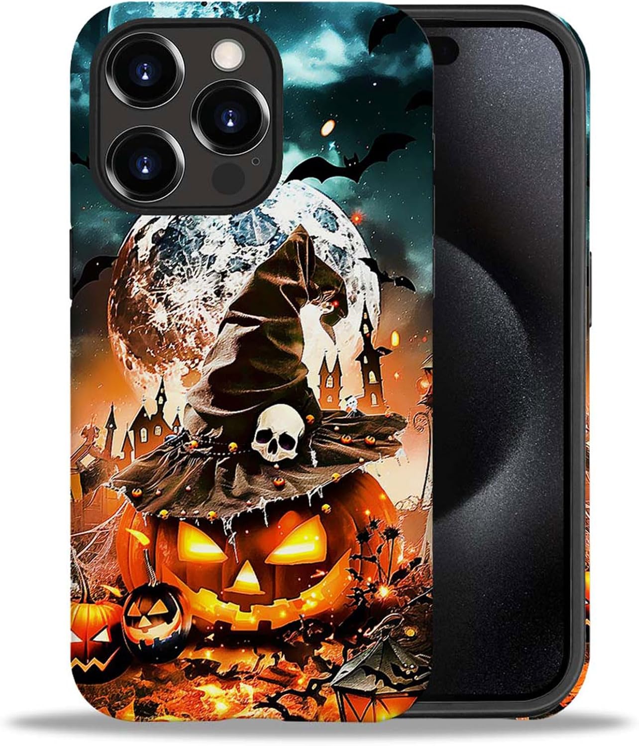 case Compatible with iPhone 13, Dark Blue Steed and Cactus Mix Two Layers of Protective Hard Shell Clear Design and dust-Proof. Suitable for iPhone 13