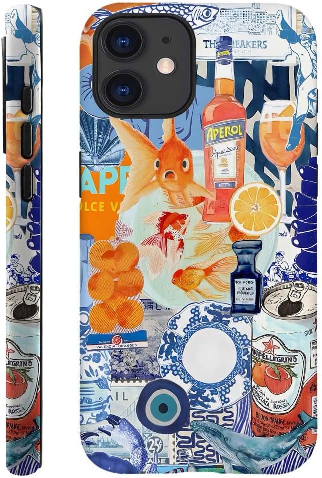 Compatible with for iPhone 14,Fruit Lemon European Summer Collage Phone Case for Girl Women Boy Men,Scratch Resistant Shockproof Cover Case for iPhone 14