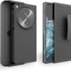Open Case with Belt Clip, Open Holster Case with Screen Protector, Kickstand Holder, Slim Shell Full Body Shockproof Cell Phone Cover for One Plus 1+ Open-Black