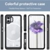 for Phone 2 Case,with Tempered Glass Film,Transparent Acrylic Back Shell Colored TPU,Shockproof Bumper,Protective Phone Cover for Phone 2,Black